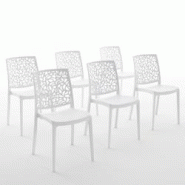 RATTATAN Set 6 Chaises en polypropylène avec fibre de verre empilables pour extérieur et jardin, bar et restaurant, cuisine design moderne - ANNA - RATTATAN Set 6 Chaises en polypropylène avec fibre de verre empilables pour extérieur et jardin, bar et restaurant, cuisine design moderne - ANNA -