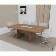 Table de réunion rectangulaire TAK - Mobel Linea. - Oui, 200, Acacia foncé_0
