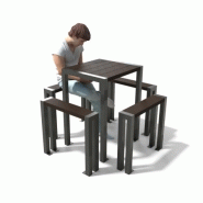 Table haute elégance / plastique-composite / métal / livrée montée