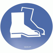 Panneau au sol pour utiliser une protection des pieds - Auto-adhésif - 1 pièce - PVC bleu/blanc Panneau au sol pour utiliser une protection des pieds - Auto-adhésif - 1 pièce - PVC bleu/blanc