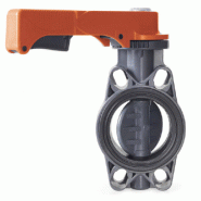 Vanne papillon - corps PVC - manchette EPDM - commande manuelle - PN 10 - D 140 mm - Réf 31FXOV140E