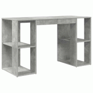 VidaXL Bureau Gris béton 130 x 50.5 x 75 cm Bois d'ingénierie Modèle Horizon Élégance - 869501