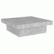 VidaXL Table basse gris béton 90x90x28 cm bois d'ingénierie Modèle Atlas Infinite Élégance - 806916
