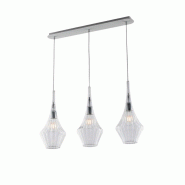 Bonetti Illumina Zeus Rail en fer avec verre pyrex transparent 3 lumières L.75x10 BL270-BIN3-TR - transparent 8050713218157