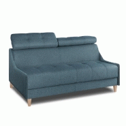 CANAPÉ HÔTELLERIE DIVANO CONVERTIBLE MATELAS SYSTÈME EXPRESS SOMMIER LATTES RENATONISI TWEED BLEU AZUR