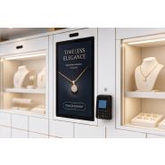 Coffre-fort intelligent avec vitrine pour bijoux et boutiques de luxe - 72 compartiments, terminal de paiement NFC