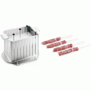 Coupe-brochettes manuel - fabrication italienne - 54 brochettes régulières et compactes - plaque poussoir en polyéthylène Coupe-brochettes manuel - fabrication italienne - 54 brochettes régulières et compactes - plaque poussoir en polyéthylène