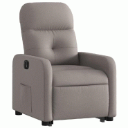 Fauteuil inclinable électrique taupe tissu Modèle Zelvessa - 8721012220492