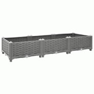 Helloshop26 - Jardinière bac lit surélevé plantes fleurs terrasse jardin 120 x 40 x 23 cm polypropylène gris 02_0039197 - 3000218439538 Helloshop26 - Jardinière bac lit surélevé plantes fleurs terrasse jardin 120 x 40 x 23 cm polypropylène gris 02_0039197 - 3000218439538