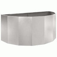 Helloshop26 - Jardinière demi-ronde moderne extérieur 120 x 60 x 50 cm design chic en acier inoxydable argent 02_0052947 - inox 3000237666250