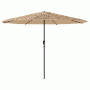 Helloshop26 - Parasol de jardin carré mécanisme à manivelle 324 x 324 x 247 cm en polyester marron 02_0056404 - marron acier 3000239509975