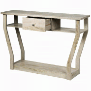 Helloshop26 - Table console lot de 1 multifonctionnelle 120 x 30 x 81 cm avec tiroir et étagères modernes en mdf gris 20_0013834 - 3000227956057