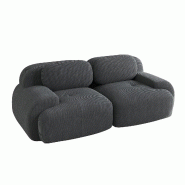 Merax canapé modulable en corde 2 places, canapé nuage sans cadre, près du sol avec assise profonde, doux et confortable, antidérapant, gris - gri
