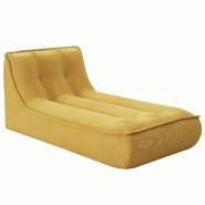 Oviala Business Méridienne pour canapé modulable en velours 165 x 80 x 70 cm jaune - jaune polyester 115129