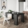 SKRAUT HOME - TABLE CONSOLE EXTENSIBLE, CONSOLE MEUBLE, 140X90X77CM, POUR 6 PERSONNES, TABLE à MANGER, NOIR