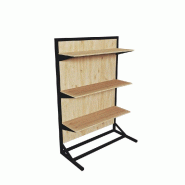 Structure gondole L92xP51xH145cm Westside Noir mat - simple face - tube 30x30mm