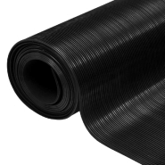 Vidaxl tapis en caoutchouc antidérapant 1,5x4 m 3 mm nervure fine 143952