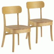 VS Venta-stock Pack de 2 chaises Nala couleur Chêne, bois massif - jaune Bois massif I23112