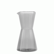 Zafferano Carafe Classy en Verre Borosilicaté Soufflé à la Main Gris, Design Géométrique Élégant et Ergonomique pour Service de Table Raffiné