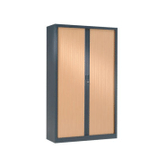 Armoire haute à rideaux bois 1200 x 430 x 1980 mm anthracite poirier rosé Armoire haute à rideaux bois 1200 x 430 x 1980 mm anthracite poirier rosé