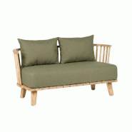 Bazar Bizar Canapé en bois de teck récupéré 140x68x70 cm algue verte - vert Bois massif JASE002GrAl