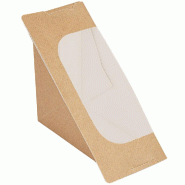 Boite triangle 2 sandwich av/fenêtre autoadhésive 12.4x12.4x7.5cm - par 500