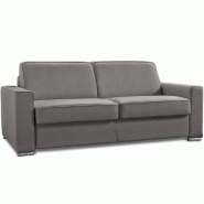 CANAPÉ CONVERTIBLE 3-4 PLACES EXCELLENCE 160 CM SOMMIER LATTES MICROFIBRE TAUPE MATELAS MEMORY 18 CM INCLUS