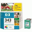 CARTOUCHE ENCRE N°343 - CYAN, MAGENTA, JAUNE POUR HP DESKJET 5740, 5940, 6520, 6540, 6840, 8050, POUR HP PHOTOSMART 325, 375, 8150, 8540, D5160, POUR HP PSC 2355, 2610, 2710, POUR HP OFFICEJET 6210, 7310, 7410