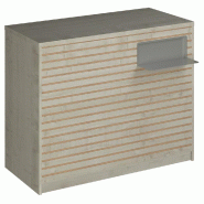 Comptoir Vertigo H T03nat. Spl.Droit L120cm 2tabl.Couliss.4tab.Amovib.-érable