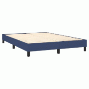 Décoshop26 - Sommier à lattes sur pieds cadre de lit 140x190 cm tissu bleu TDL0207342 - bleu 3001186888007