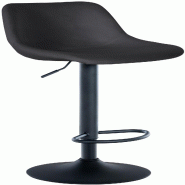 Décoshop26 - Tabouret de bar x1 rotation à 360°en velours noir pieds en trompette métal noir 10_0006277 - noir métal 3000265482358