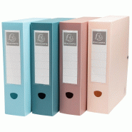 Exacompta Lot de 6 Boîte de classement à pression SKANDI polypro recyclé, dos de 80, coloris assortis (4) - 3130630893707