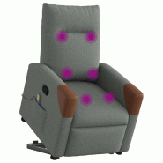 Fauteuil de massage inclinable Gris foncé Tissu Modèle Marvoriax - 8721158643858_0