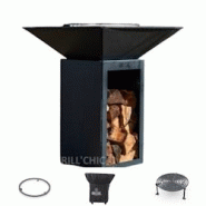 GRILLCHIC Pack Privilège Brasero Cevenol Acier Bois Carre 74 Gris Anthracite Double Cuve - PAPRIVBRACDCCE_BOIS_RAL7016 GRILLCHIC Pack Privilège Brasero Cevenol Acier Bois Carre 74 Gris Anthracite Double Cuve - PAPRIVBRACDCCE_BOIS_RAL7016