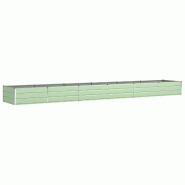 Helloshop26 - Jardinière design moderne pour extérieur 195 x 100 x 45 cm en acier galvanisé vert pastel 02_0059293 - vert acier 3000241055545