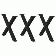 Helloshop26 - Lot de 3 pieds de table à manger en forme de X dimensions 90 x 72-73 cm avec niveleurs réglables style moderne en 02_0057266 - 3000239