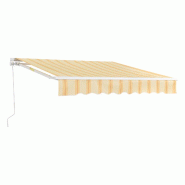 Helloshop26 - Store banne avec manivelle 350 x 250 cm jaune blanc 03_0008311 - jaune aluminium 3001925682729