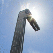 Lampadaire urbain solaire curve / led / 2173 lm / en aluminium / 7 m
