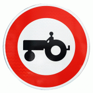 Panneau d'interdiction B9D - Accès interdit aux véhicules agricoles à moteur Panneau d'interdiction B9D - Accès interdit aux véhicules agricoles à moteur