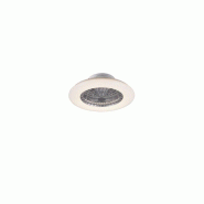 Plafonnier ventilateur VISBY LED 38W 4400lm CCT 2700-6500K chrome Ø58cm IP20 - Trio - argenté plastique R62402106