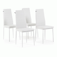 RATTATAN Lot de 4 chaises avec dossier haut rembourrées en similicuir, élégantes et confortables, idéales pour cuisine, salle à manger,restaurant