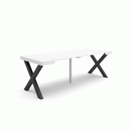 SKRAUT HOME Table console extensible, 220, Pour 10 personnes, Pieds bois massif, Blanc - blanc Bois manufacturé 287_7