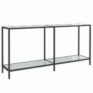 Table console Blanc 160x35x75,5 cm Verre trempé Modèle Orion Extensible Plus - 331700