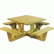 Table pique-nique carree en bois