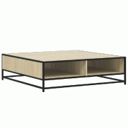 VidaXL Table basse chêne sonoma 100x100x30 cm bois d'ingénierie/métal Modèle Mirage Chic - 848775
