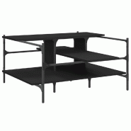 VidaXL Table basse noir 100x100x48,5 cm bois d'ingénierie Modèle Aurore Chic - 842311
