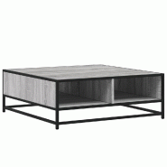 VidaXL Table basse sonoma gris 80x80x30 cm bois d'ingénierie et métal Modèle Mirage Élite - 848772