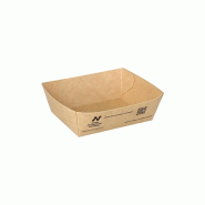 160 Barquettes pour snacks, carton "NOTPLA" 3,5 cm x 7 cm x 9 cm marron - marron en carton 97053