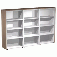 Armoire de rangement overte - 9 étagères - L. 243 x P. 43 x H. 158 cm So Flora - Frêne Noir_0