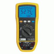 CHAUVIN ARNOUX - CA 5275 Multimètre TRMS AC+DC 2x6000 points, bargraphe, rétroéclairage, 12 bits, 5 mesures/s, 1000V, 10A, Résistance, Continuité, Capacité, Fréquence, Diode, Position basse impédance
